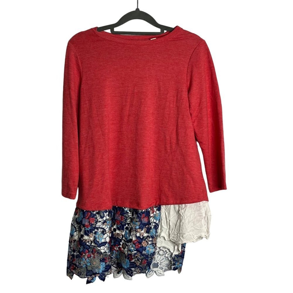 LOGO Lounge Lori Goldstein Tunic‎ ¾ Sleeve Mixed Media Oversized Size XXS